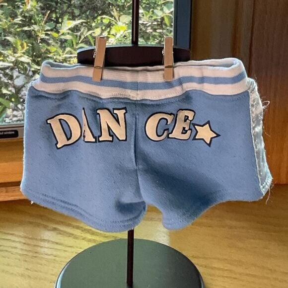 Build a Bear Blue Dance Track Suit Zipper Hoodie Shorts Blue White Stripe Star - Picture 4 of 10